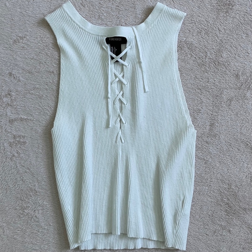 criss cross white top